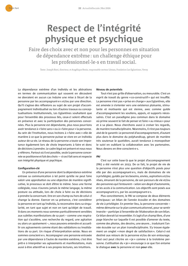 Actualité - Article Actualité Sociale - Fondation les Eglantines