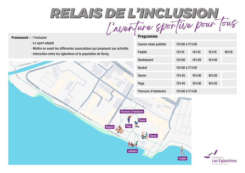 Fondation Les Eglantines | Relais de l'Inclusion 2025 | Carte | Jardin du Rivage Vevey
