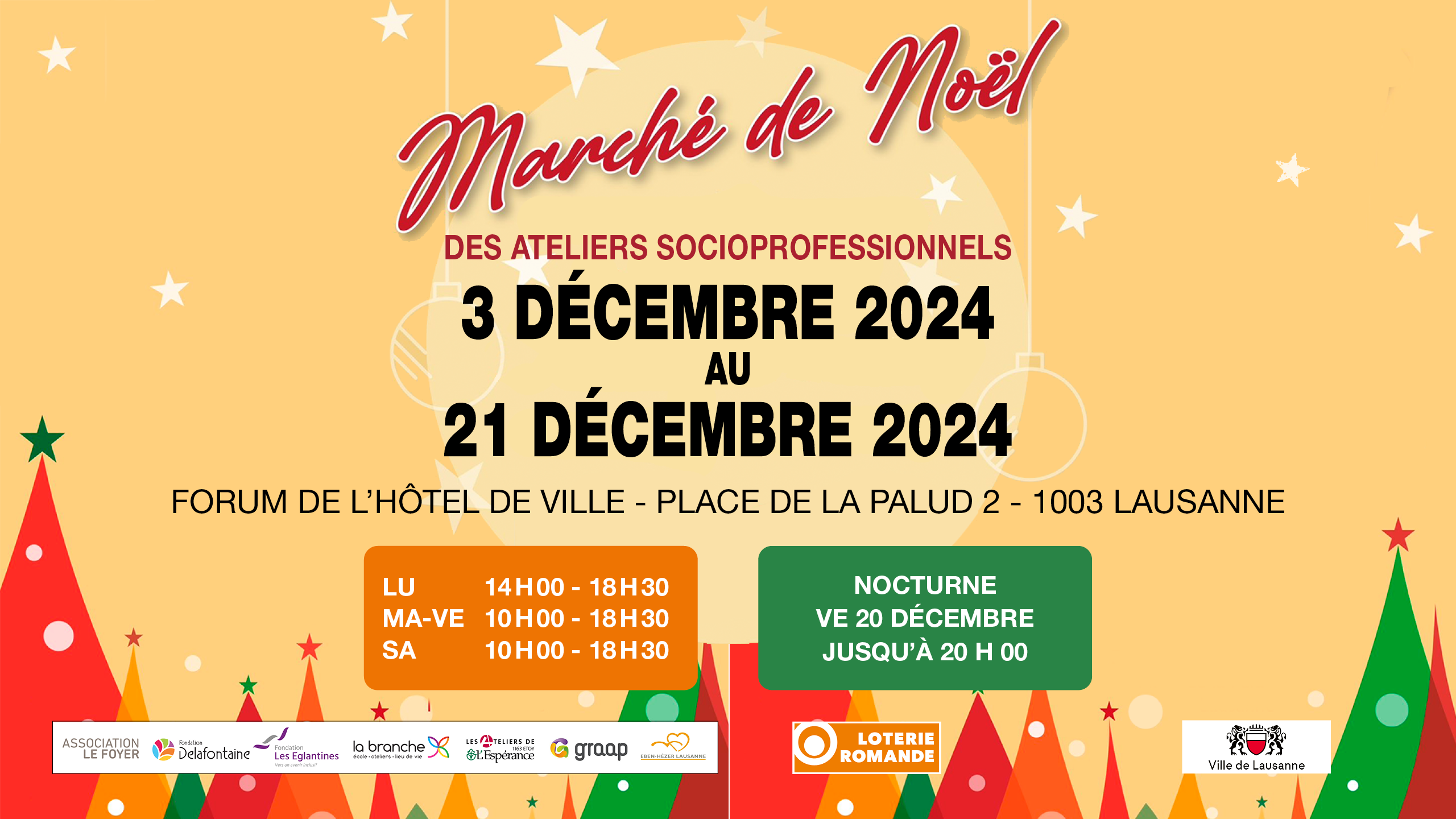 Fondatioon Les Eglantines - Marché de Noël des Ateliers socio-professionnels 2024