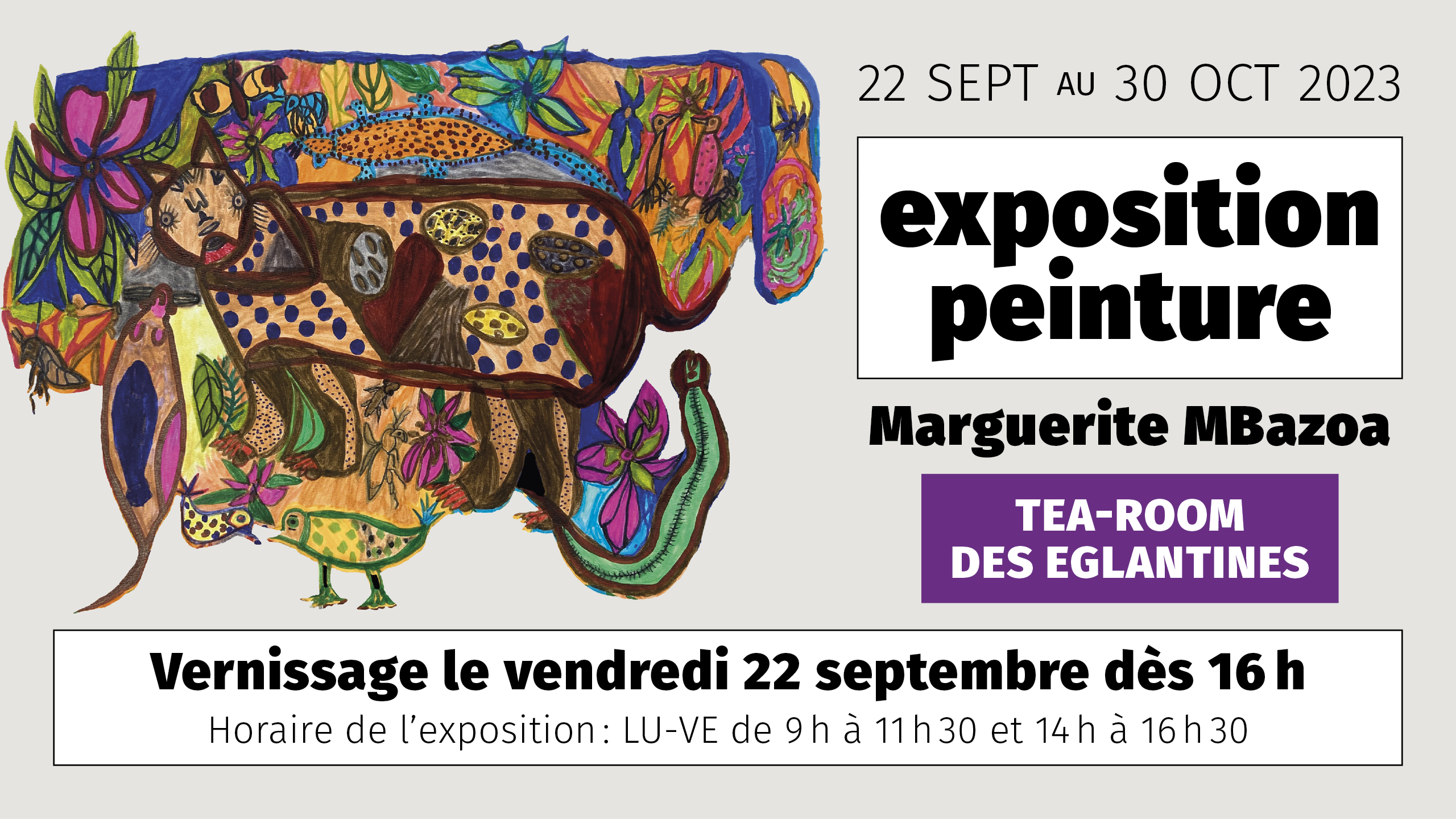 Fondation les Eglantines - Exposition des peintures de Marguerite MBazoa