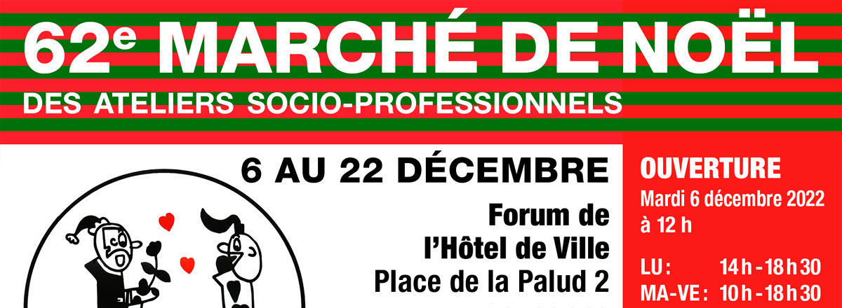 Fondatioon Les Eglantines - Marché de Noël des Ateliers socio-professionnels 2022