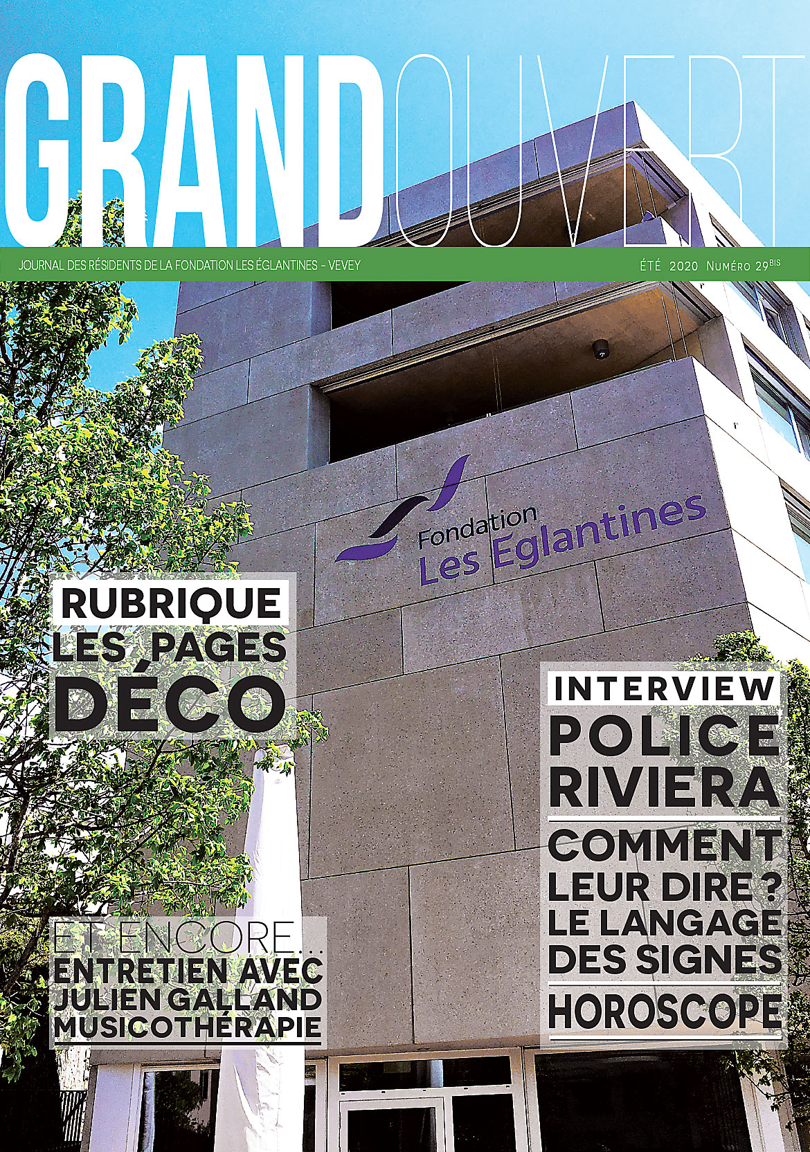 Fondation les Eglantines - Couverture du Journal Grand Ouvert N° 29bis